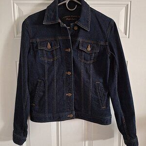 Lauren Jeans Co Ralph Lauren dark blue denim jean jacket small S excellent used